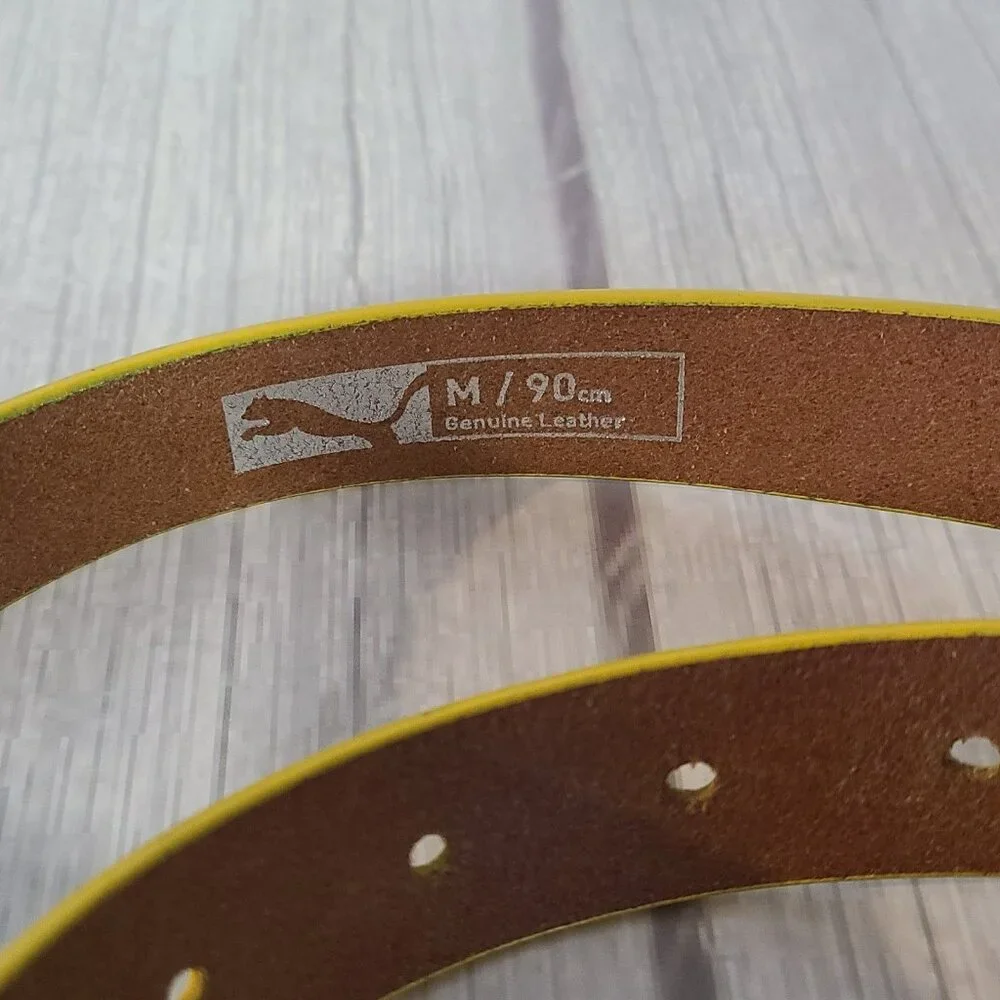 Rudolf Dassler Schuhfabrik Puma Leather Yellow Belt Hard To Find Medium 90cm